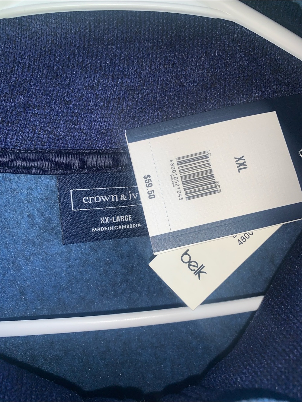 NWT Crown & Ivy Blue Pullover - Men’s size XXL - Picture 3 of 4